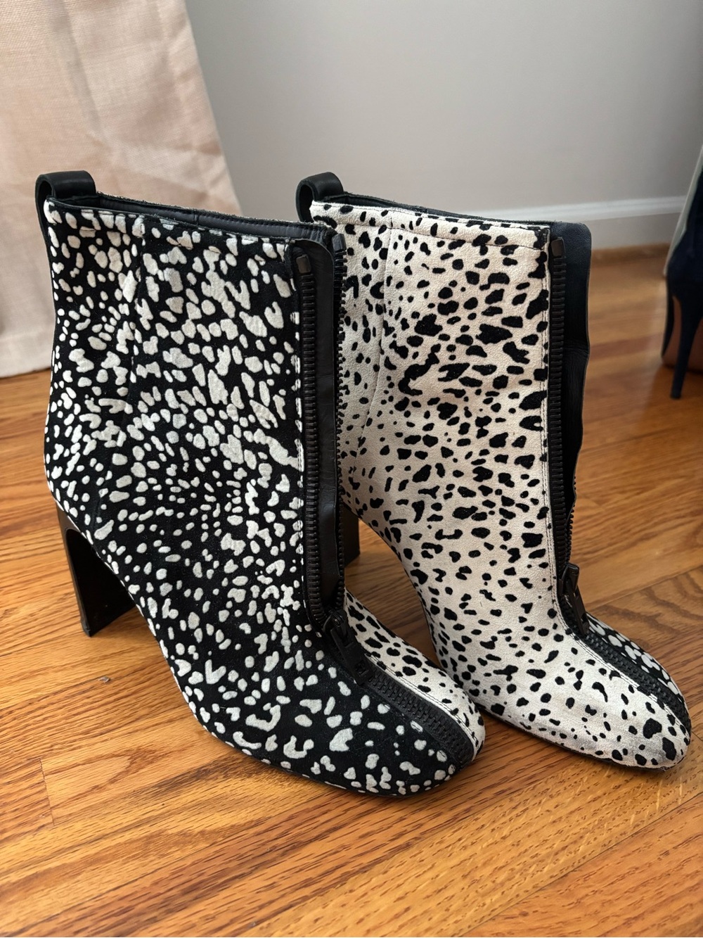 Rag & Bone Dalmatian Print Ankle Boots - Black & White